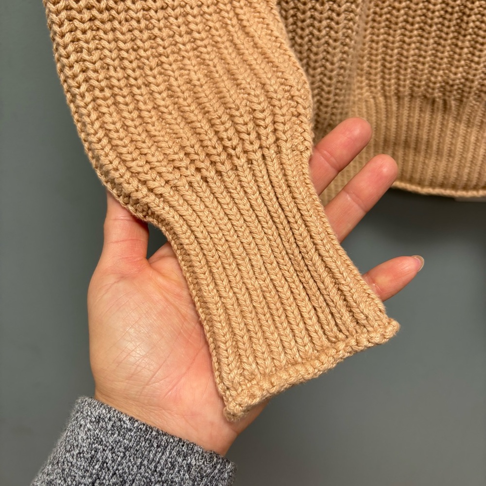J. Crew Cotton Ribbed Rollneck Pullover Sweater In Sandy Beach XS - Picture 8 of 10
